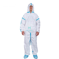 Disposable Protective Coverall with Taped Seams for Chemical Food Industry 
