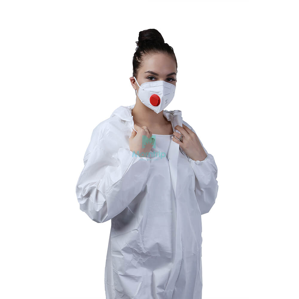 Safety Work Wear Anti Static Dustproof Panting Spraying Full Body for Industry Food Isolation Disposable Protective Clothing