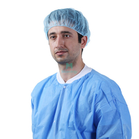 Polypropylene Medical Disposable Non Woven Pleated Blue Bouffant Caps for Hospital