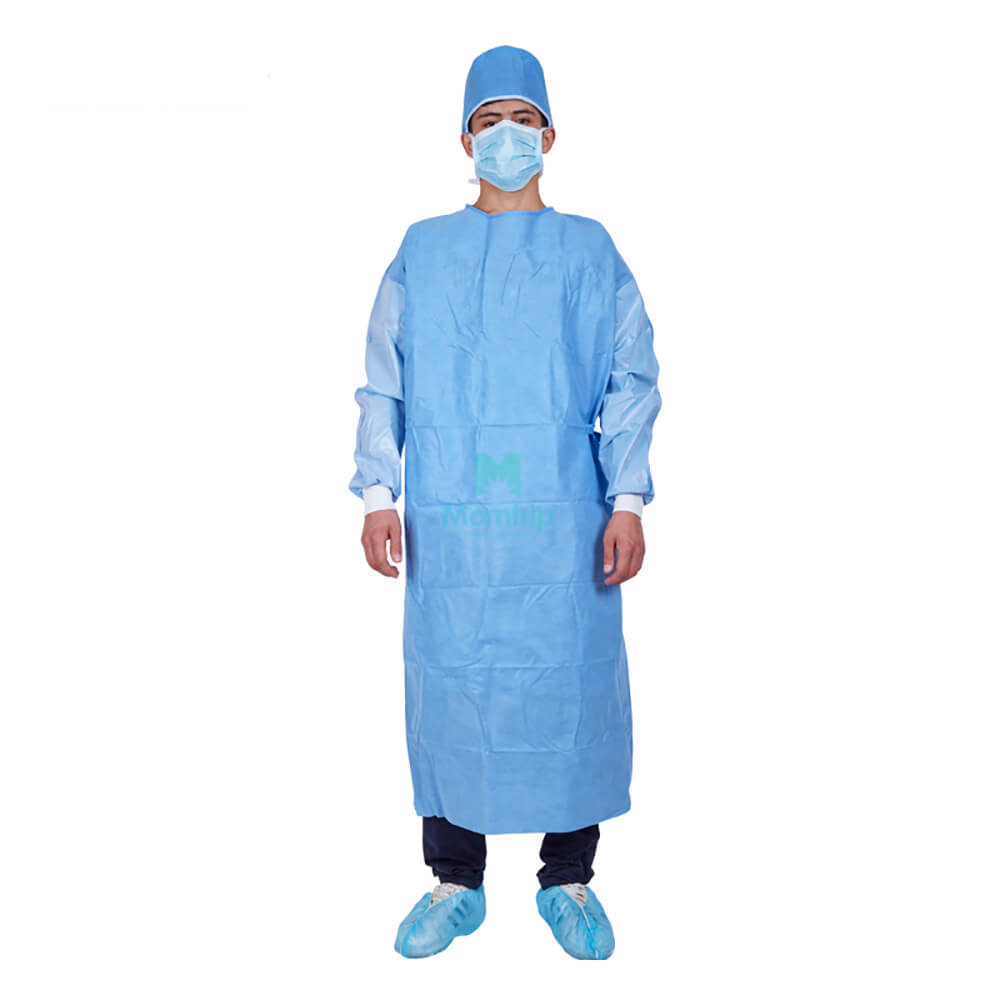 Isolation Insulation Non Woven Sterilized Medical Waterproof Protective Disposable Surgery Gown with Long Sleeve