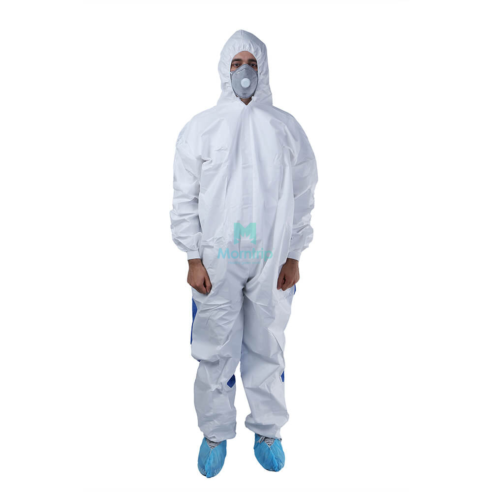 Microporous Combined with SMS Breathable Type 5 6 Hooded Ce Certificated Work Wear Hazmat Suit Clothing