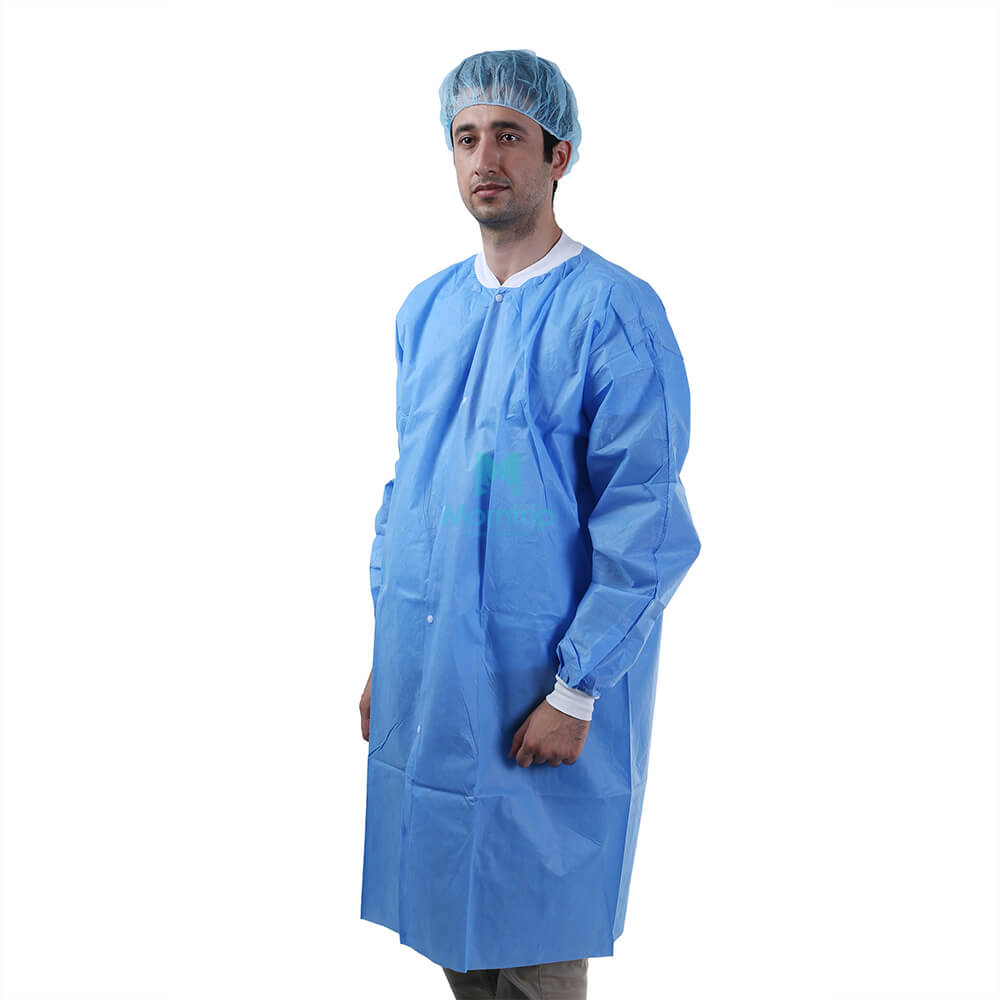 Blue High Quality Food Industry Barrier Lightweight Disposable Lab Coat