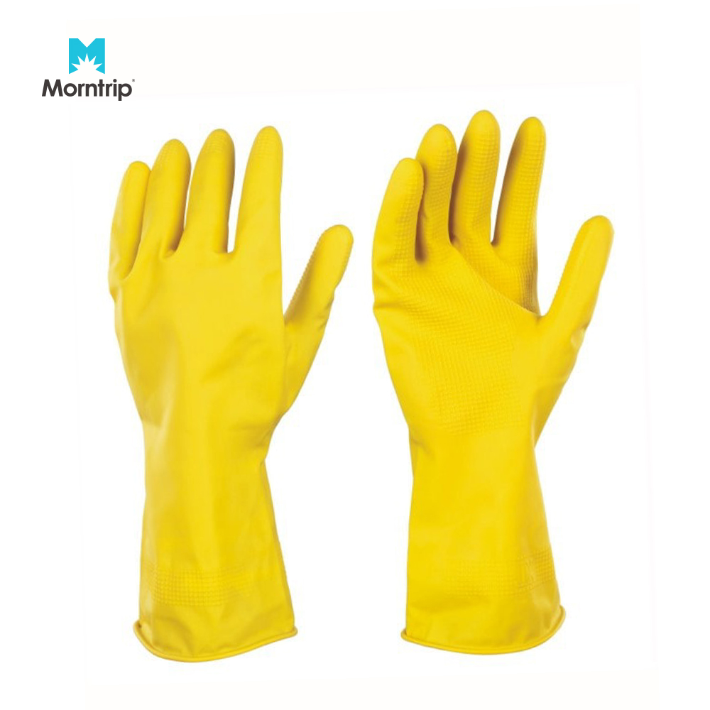 Morntrip Dipped rubber mouth PVC storage labor protection industrial cheap safety Colorful Houshhold Rubber Glove