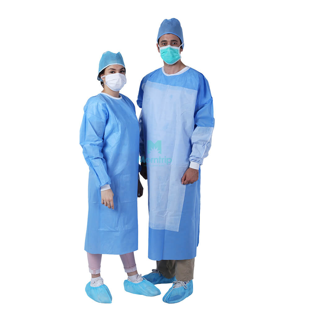 Isolation Non Woven Polypropylene Laboratoty Disposable Waterproof Laminated Surgical Gown with Long Sleeve