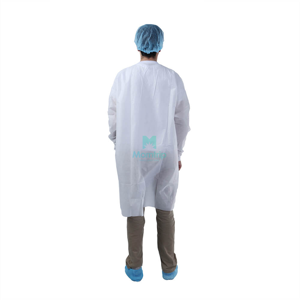 Morntrip Non Woven Dental Lightweight Anti Static Disposable Lab Coat with Velcro Closure