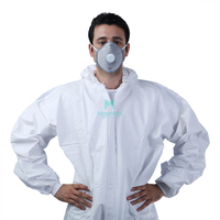 Microporous Combined with SMS Breathable Type 5 6 Hooded Dustproof Work Wear Disposable Clothing Suit