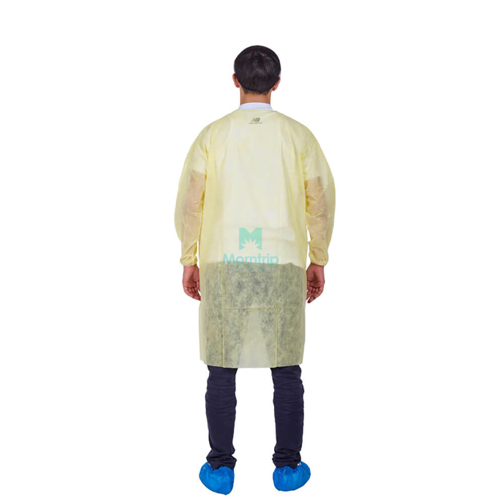 Non Woven Wholesale Level 2 Protective Disposable Blue Lab Coat with Zipper Closure