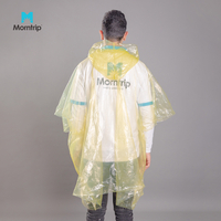 Women Custom Logo Disposable Waterproof Design Foldable PE Plastic Clear Transparent LDPE Raincoat Rain Poncho with Sleeves for Motorcycle Riders
