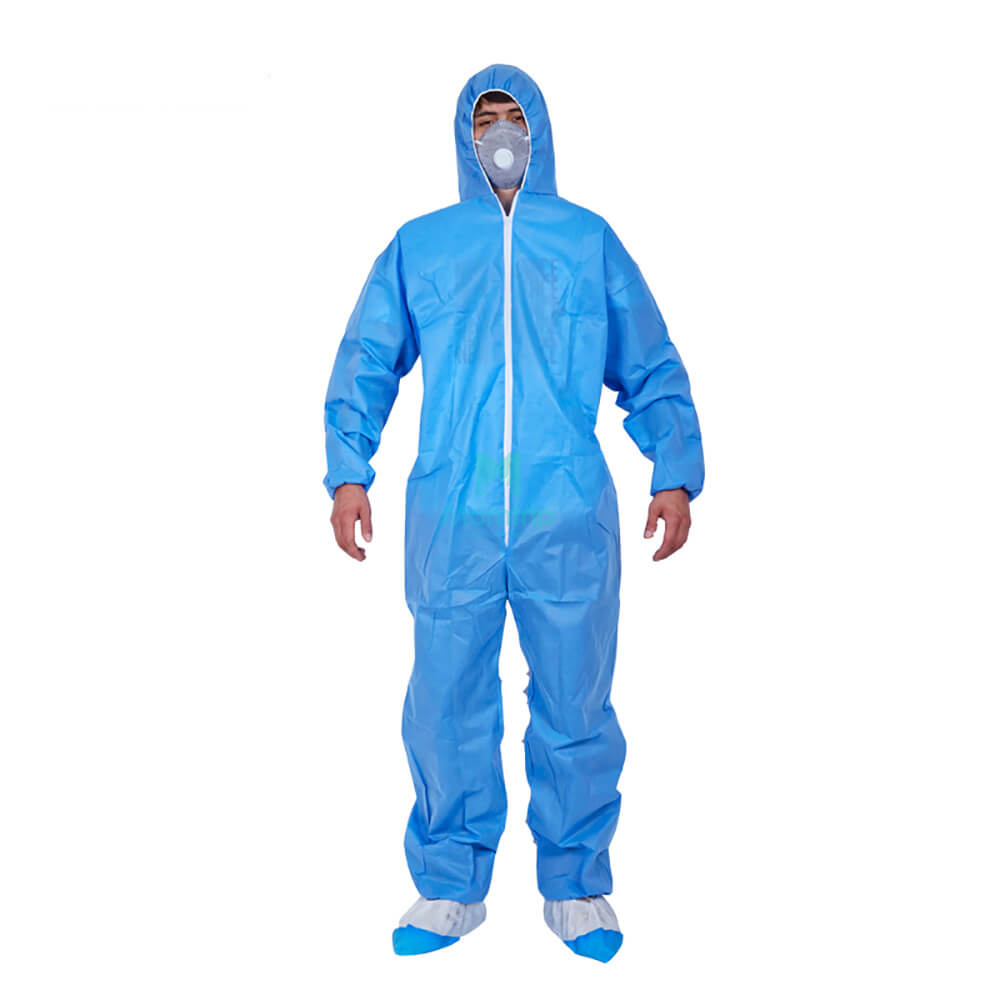 Blue PP Non Woven Wholesale Hooded Painting Protective Disposable Coverall 