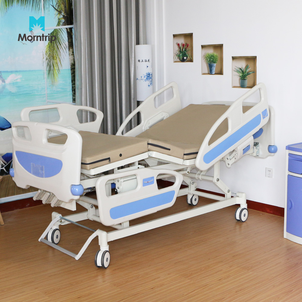 Hot Selling Mult-Function Steel Tubes Simple ABS Side Rail Manual Medical  Makeshift Nursing hospital bed