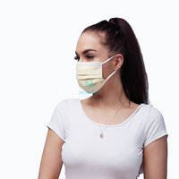 Yellow Non Woven Pleated Anti Pollen Protective Disposable Face Mask