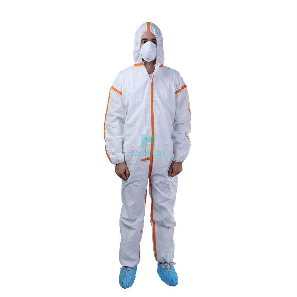 Disposable Anti Static Dustproof Panting Spraying Chemical Protective Clothing Coverall for Industry Food
