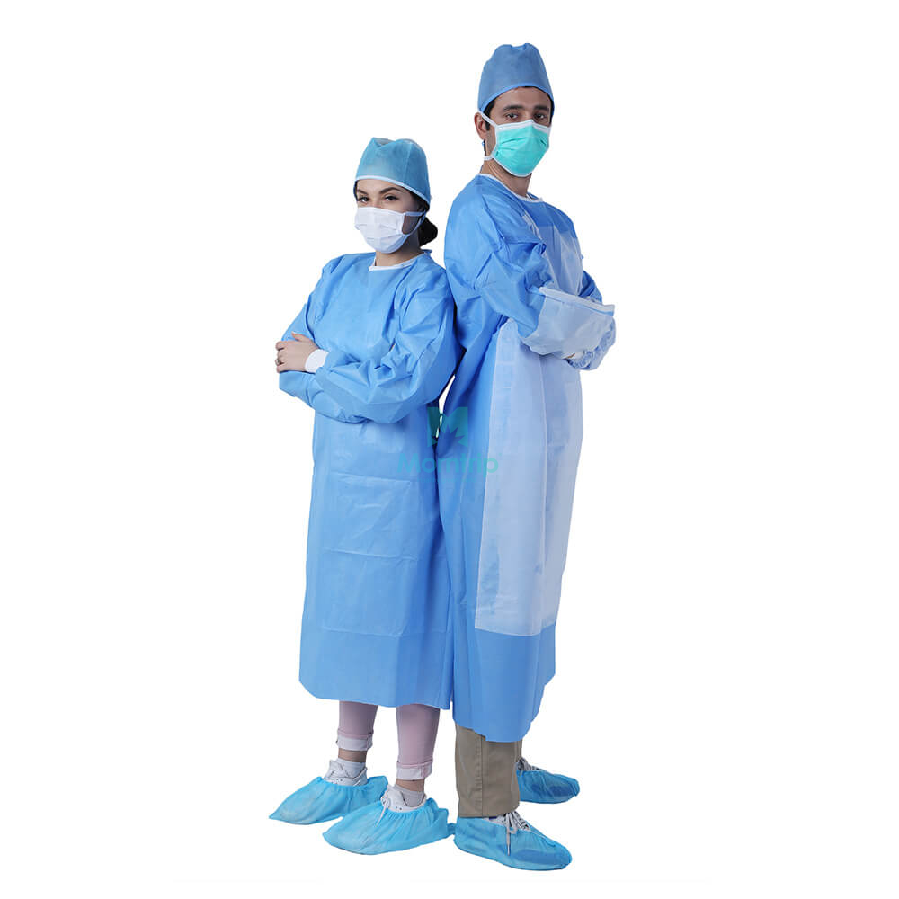 Morntrip Isolation Insulation Non Woven SMS Sanitary Barrier Disposable Surgery Gown with Knitted Cuffs