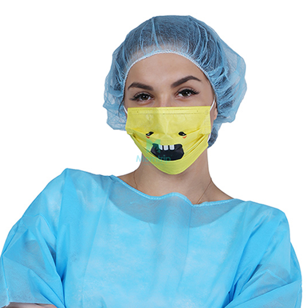 Blue PP Nonwoven Medical Nurse Work Hair Net Cover Disposable Elastic Bouffant Round Cap