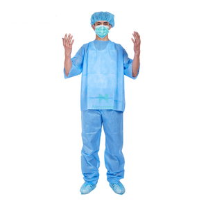 High Quality Disposable Scrub Suits Isolation Suit SMS Non-woven Long Sleeve Scrub Suits