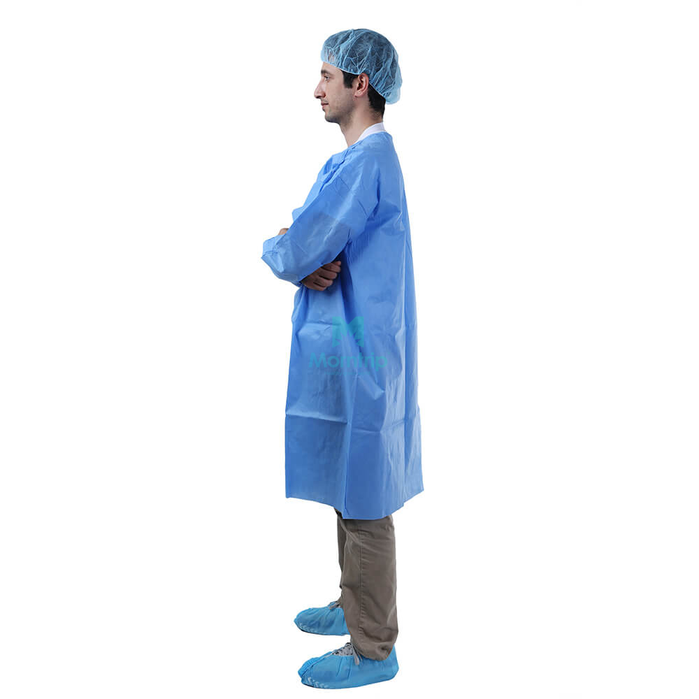 Morntrip Non Woven Lightweight Waterproof Disposable Long Sleeve Doctor Lab Coat